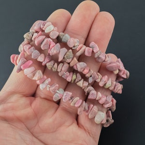 Rhodonite Stretchy String Bracelet Natural Gemstone Crystal Bracelets Handmade Jewelry Bracelet Crystal Bracelet