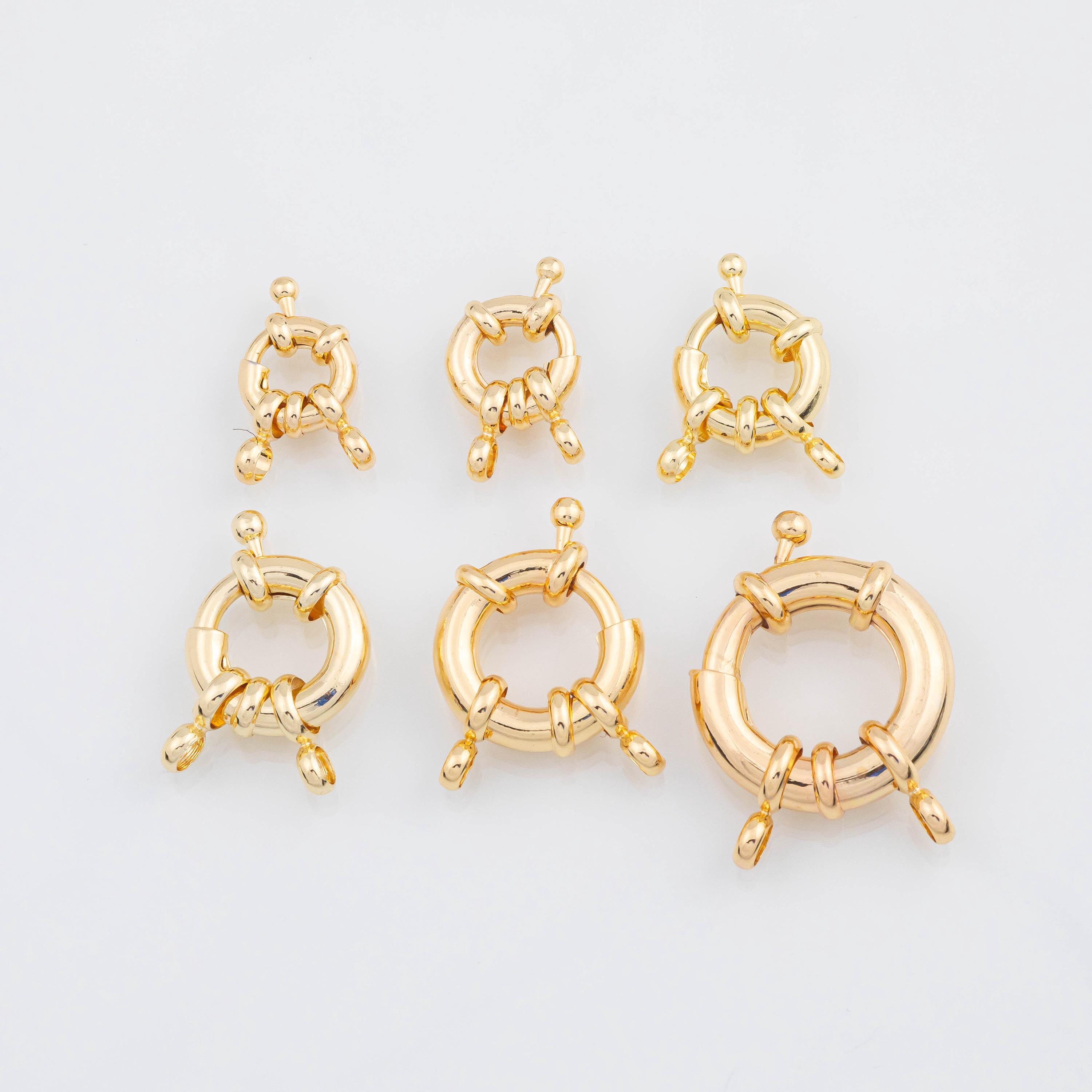 18K Gold pvd Sailor Clasp 10mm 11mm 13mm 15mm 17mm 20mm Round Lobster Clasp - 11mm 22K - Tarnish Resistant