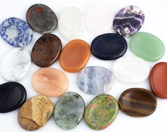 1 Pc Natural Assorted Stone Worry Stone- 35x45mm