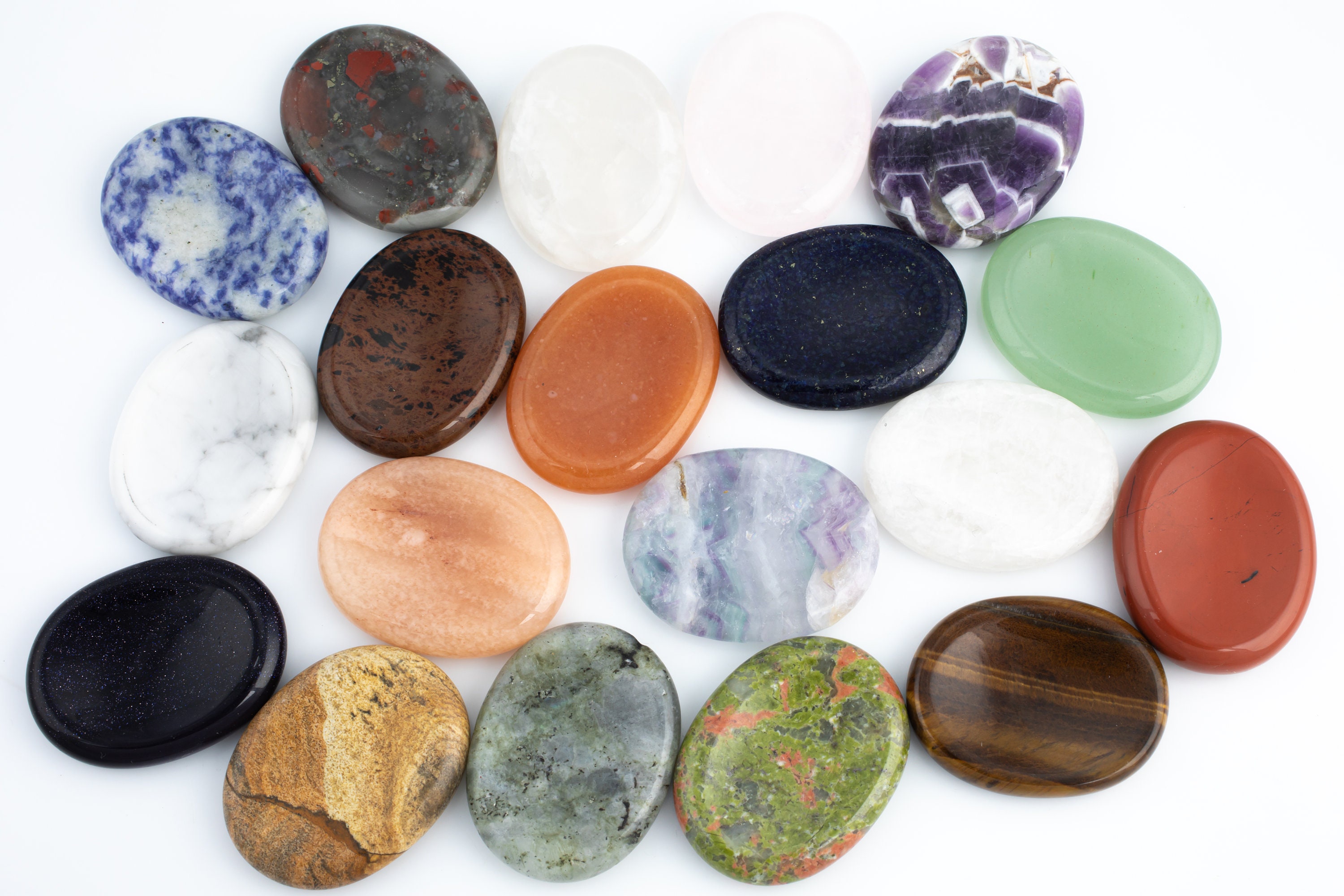 1 Pc Natural Assorted Stone Worry Stone 35x45mm Etsy