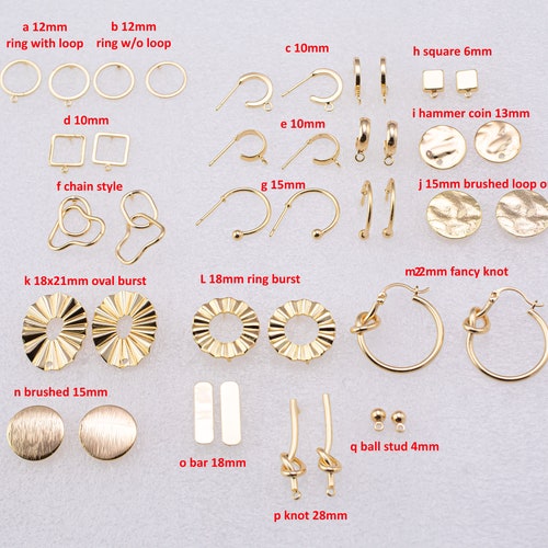 4pcs 14k Gold Earring Stud Findings Earrings Stud Findings Etsy