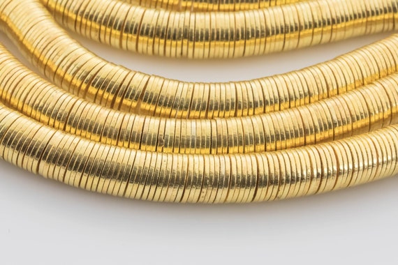 18K gold spacer beads, Rondelle flat round, Stainless jewelry making