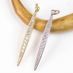 Pave Shorter Cz Spike set in Brass...EXCLUSIVE ITEM  p13g106, p13g105