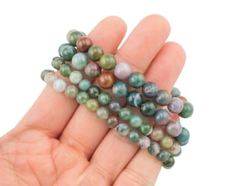 India AGATE Bracelet 6mm AAA Grade Natural Stone Genuine Gemstone Rainbow Agate