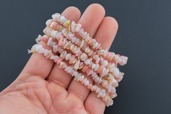 Natural Flower Pink Opal Stretchy String Bracelet Natural Gemstone