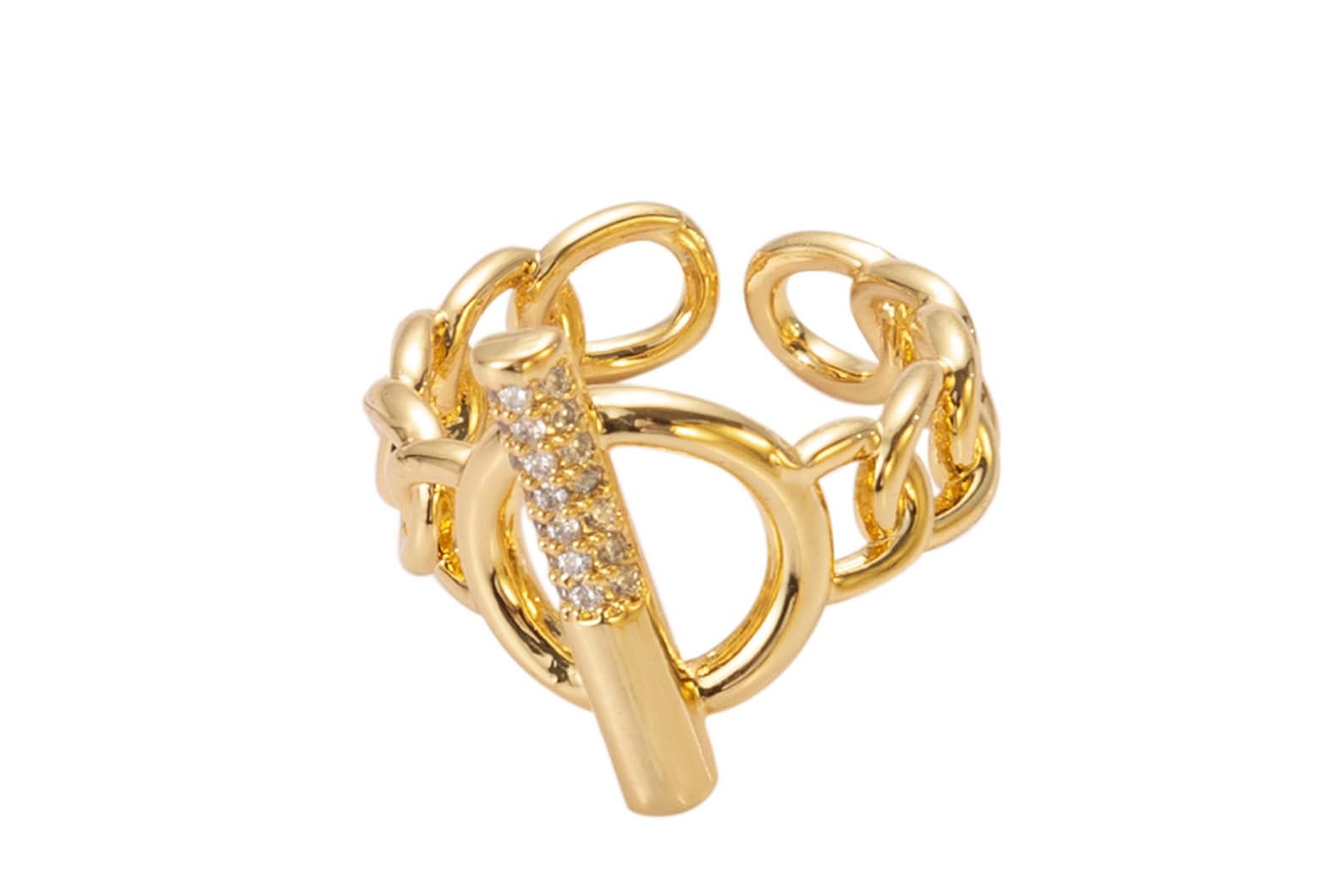 1 Pc Gold Toggle Ring | CZ Toggle Ring | Dainty Fine Ring or Delicate ...