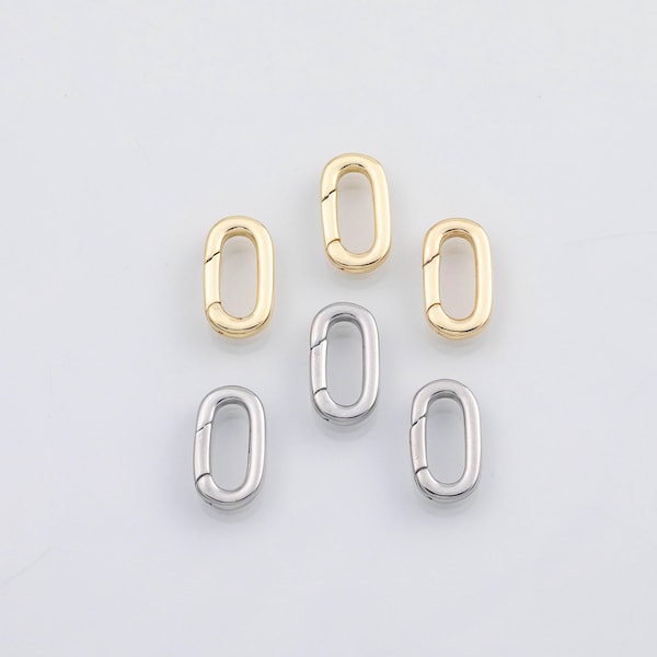 18K Gold pvd Carabiner push clasp charm - Tarnish Resistant