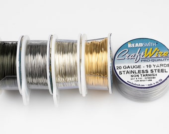 Non-Tarnishing Wire Wrapping Wire-1 Roll Gold Silver Copper Gunmetal (Tarnished Silver) or Stainless Steel-Beadsmith Wire - ALL GAUGES/Sizes