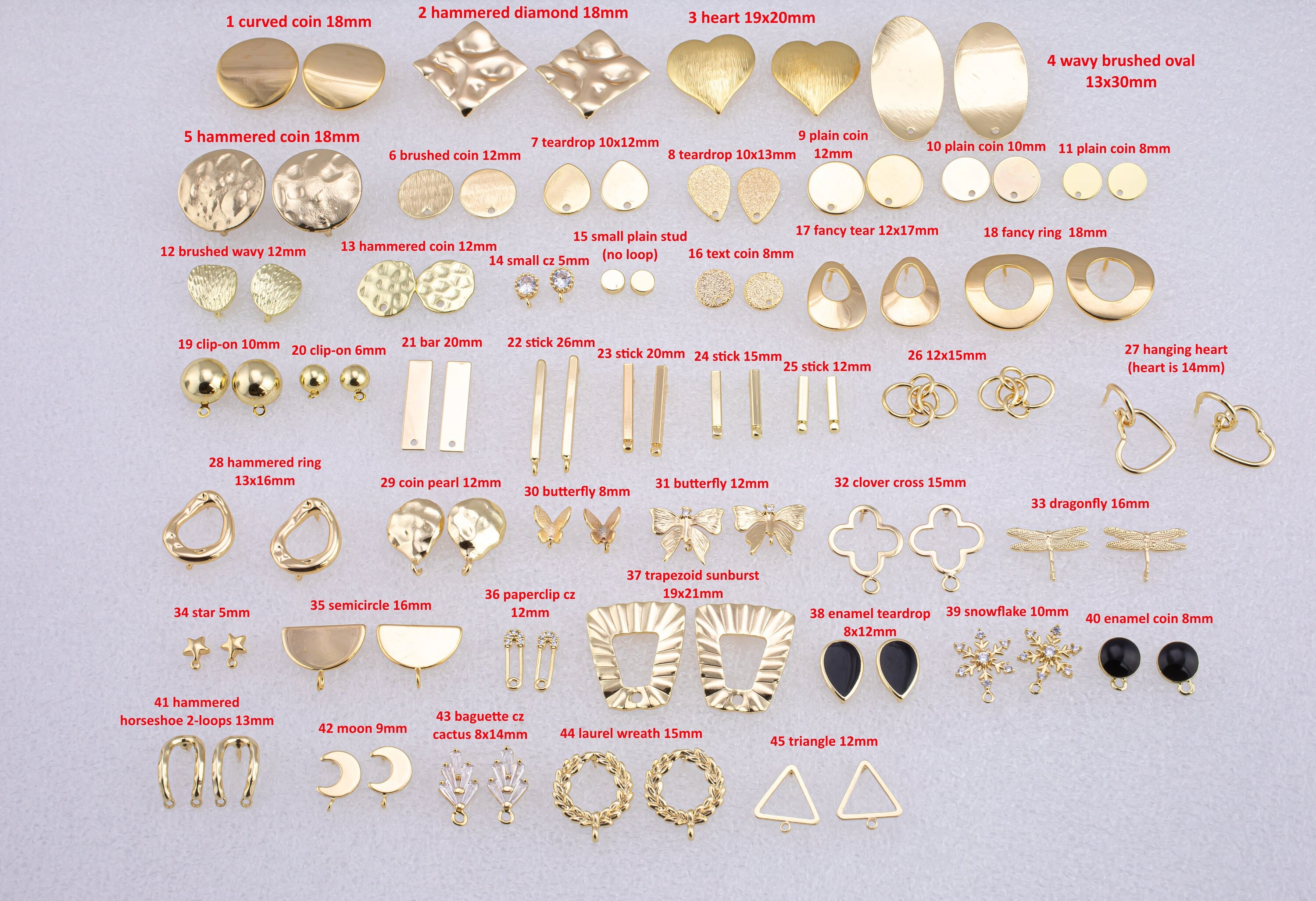 4pcs 14k Gold Filled Earring Stud Findings Earrings Stud Etsy UK