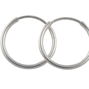 925 Sterling Endless Silver Hoops- USA Product-20mm-30mm-45mm- 2 pieces per order- 1 pairs