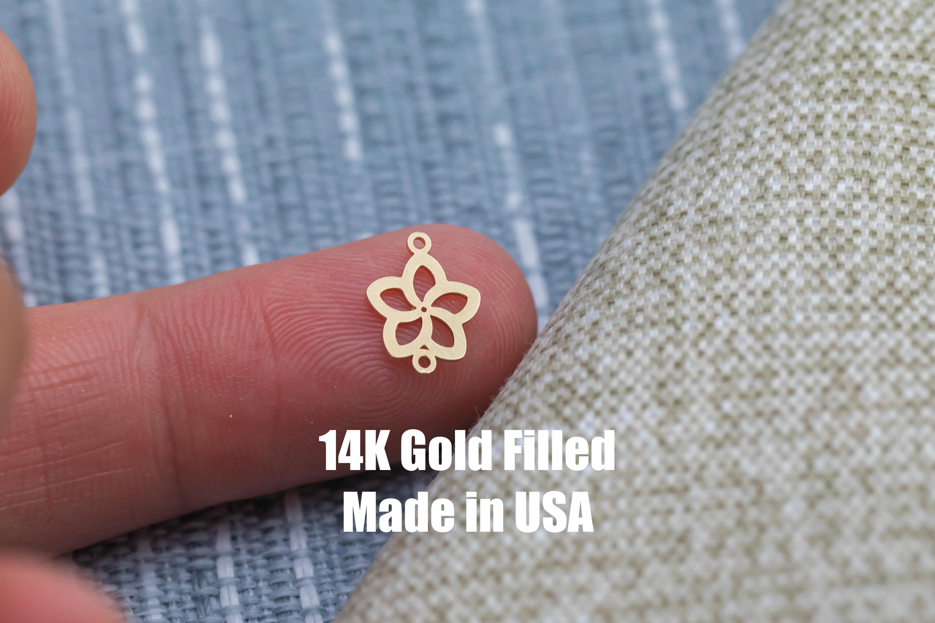 プルメリア コネクタ - 14Kt ゴールドフィルド スターリング シルバー