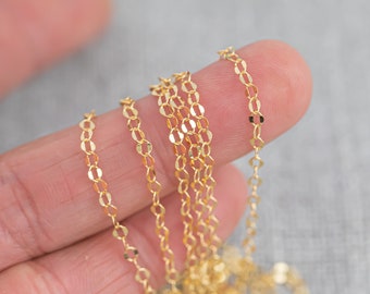 Gold Filled Flat Oval Chain, Wholesale, USA Made, Chain by foot