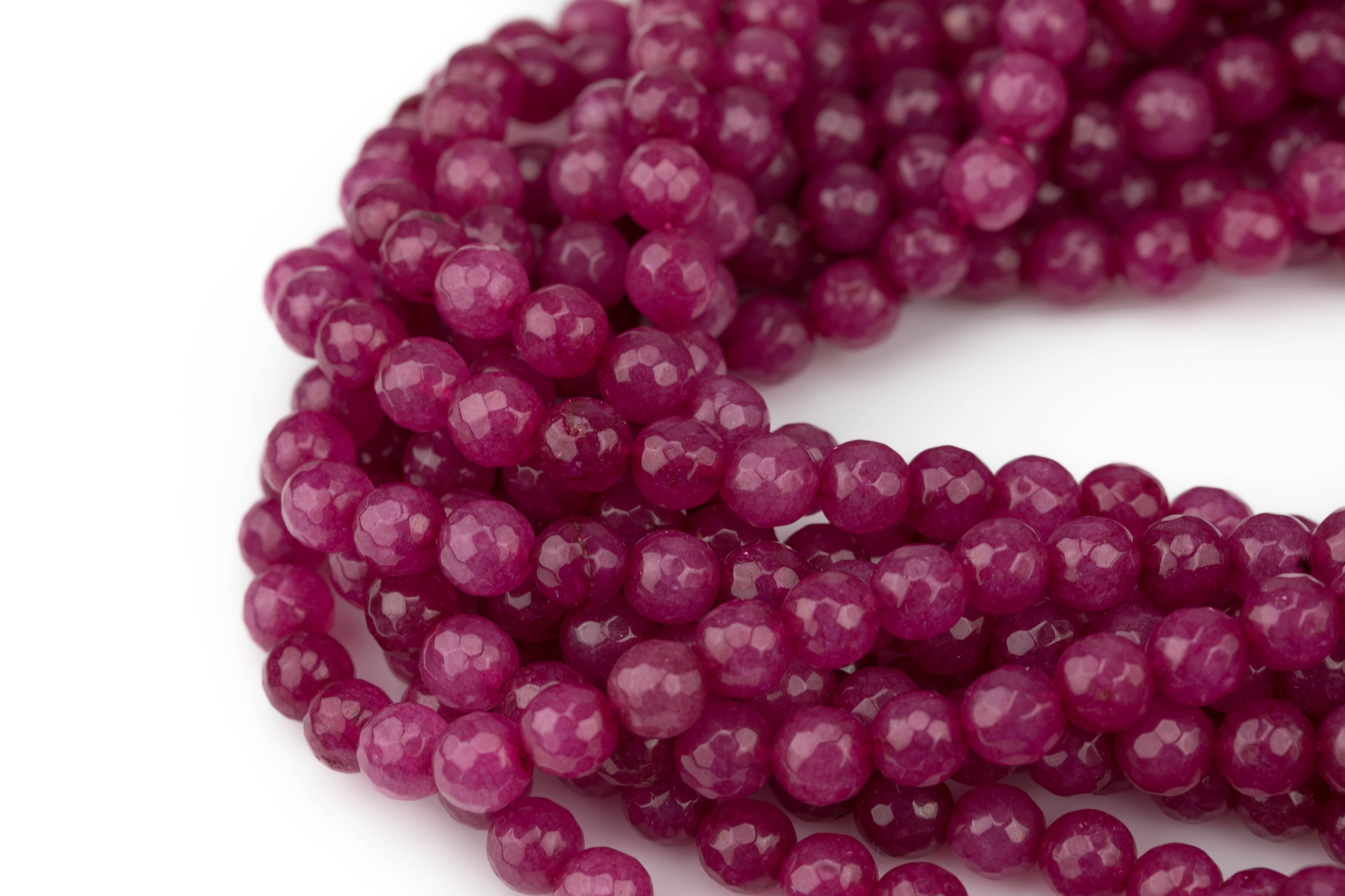 Violet Raspberry JADE Faceted Round full Strand 15.5 Inch - Etsy