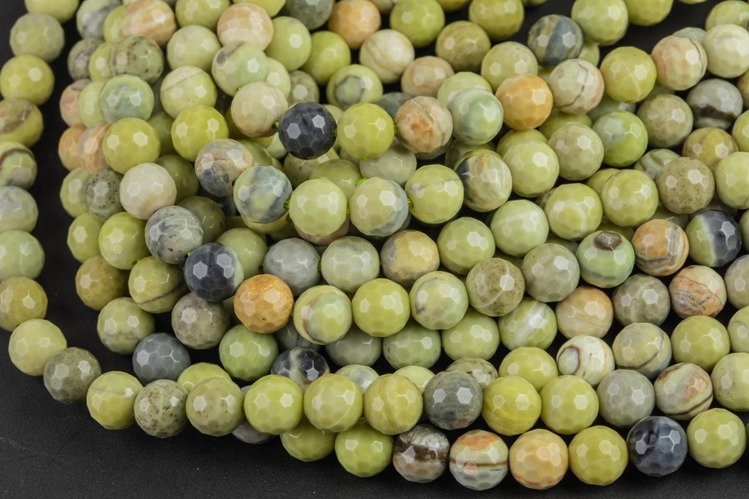 Natural Lemon Jasper Faceted Round Sizes 4mm 6mm 8mm 10mm Etsy