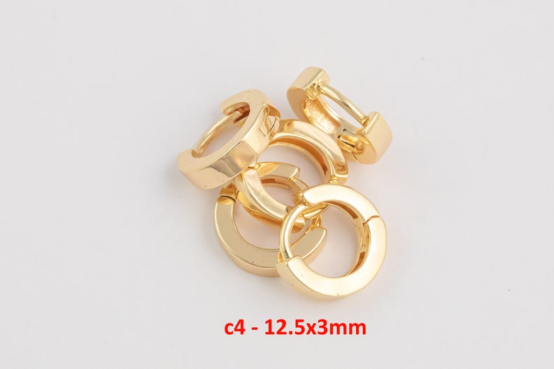 4pc Gold Filled Earring Hoops Lever Back one touch w/ open link Lever Hoop earring Nickel free Lead Free for Earring Charm Making Findings image 6