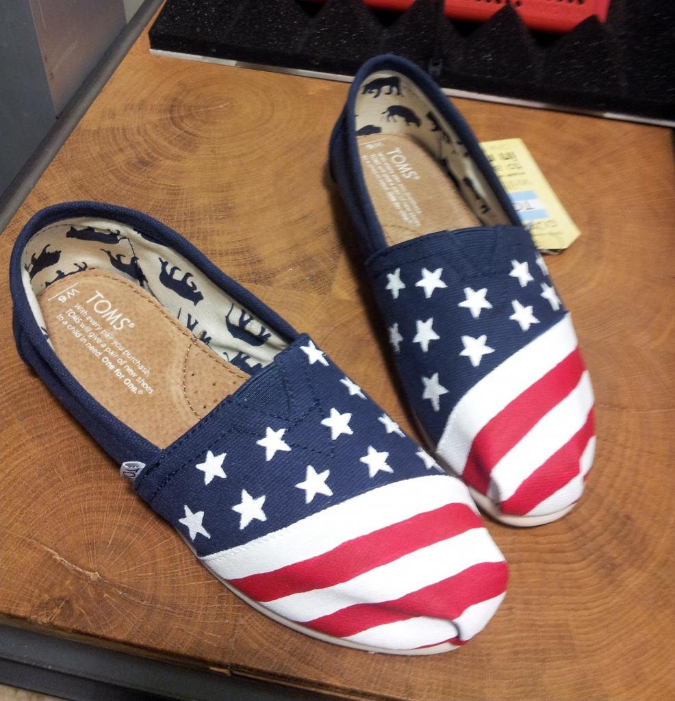 Toms Shoes Customized American Flag Etsy