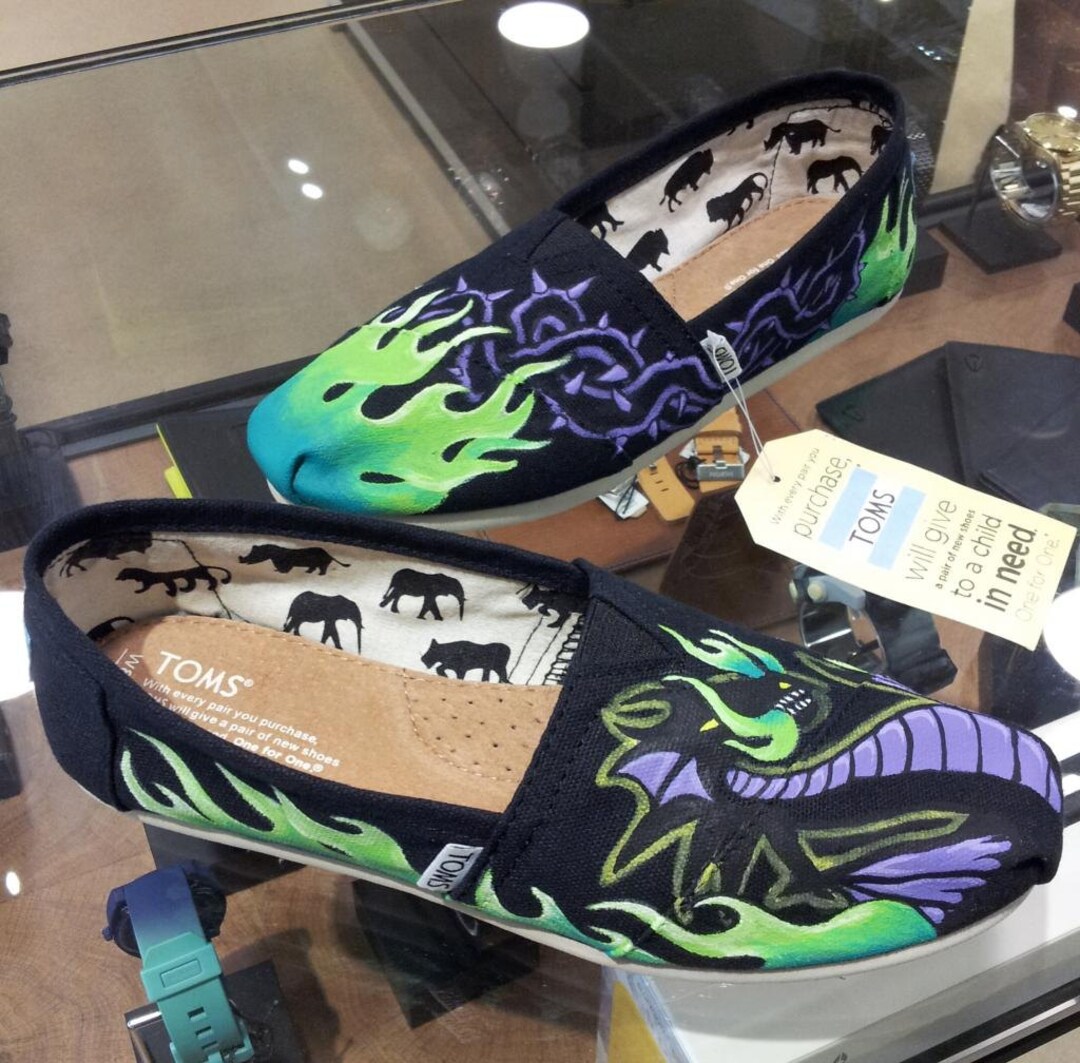 Toms Shoes Customized Maleficent Dragon Etsy