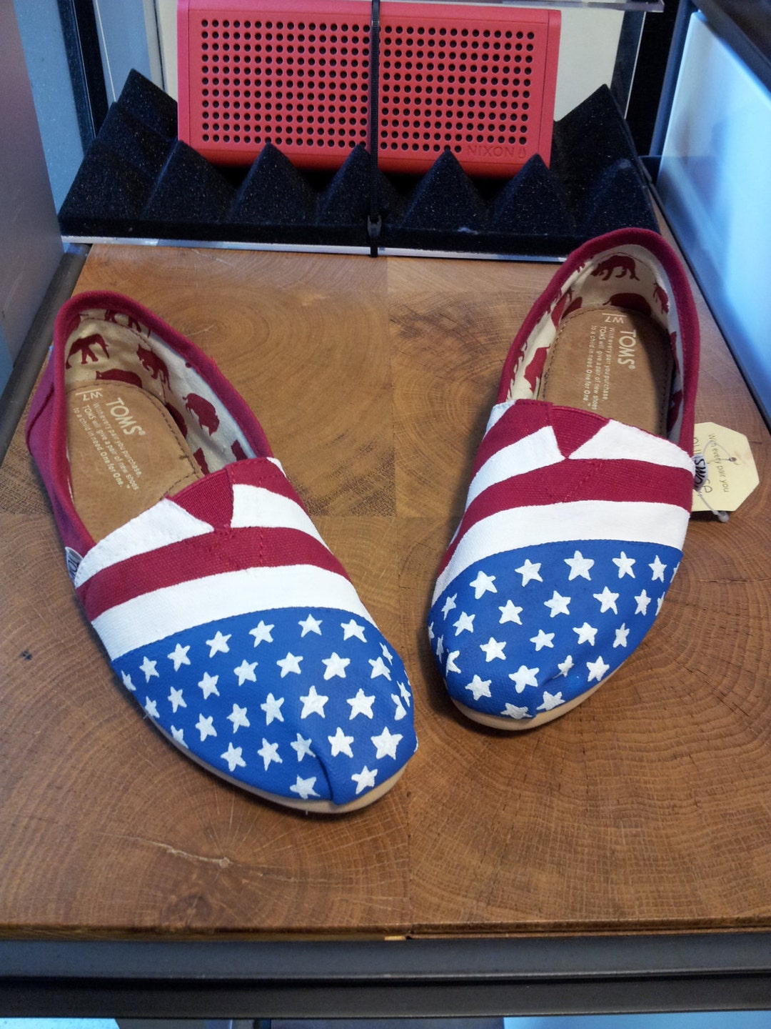 Toms Shoes Customized American Flag Etsy