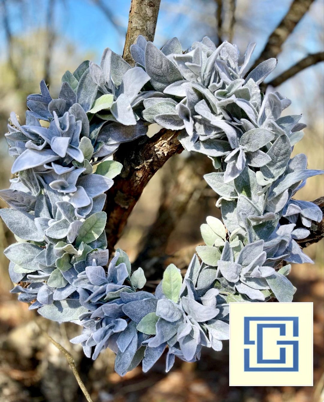 24 LAMBS EAR WREATH Year Round Wreath, Farmhouse Wreath, Front Door ...