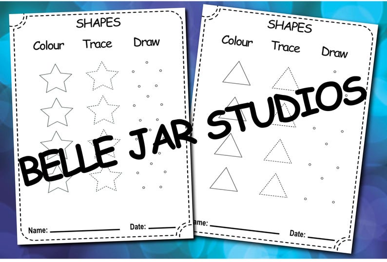 Shape Drawing and Coloring Worksheets | Learn and Trace Shapes ...