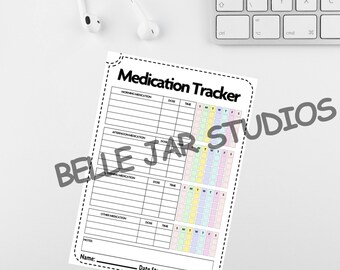 Printable Weekly Medication Tracker PDF, Pill Organizer, Health Log, Caregiver Planner, A4 Medication Schedule