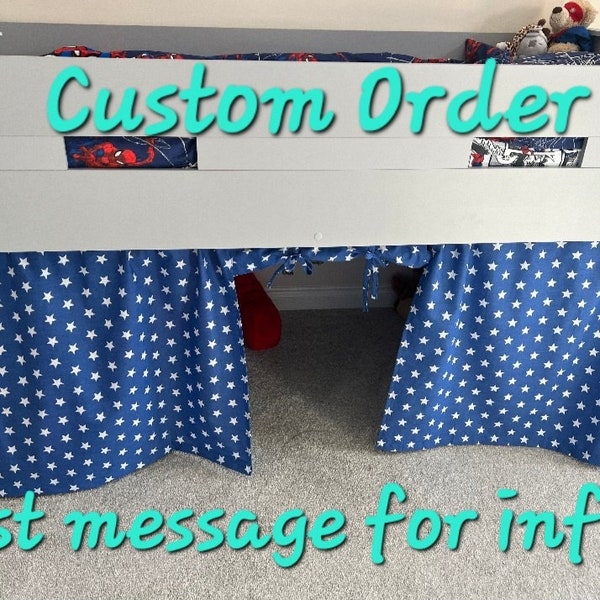 Bunk Bed Curtains, Kura High Bed Curtains, Midi Sleeper, Tent Curtains, Custom Made to Order, Bespoke