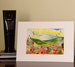 BEST SELLER Encaustic Wax Original Art Card, Poppy Downs, Landscape style 