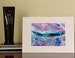 Encaustic Wax Original Art Card, Turquoise Downs, Landscape style 