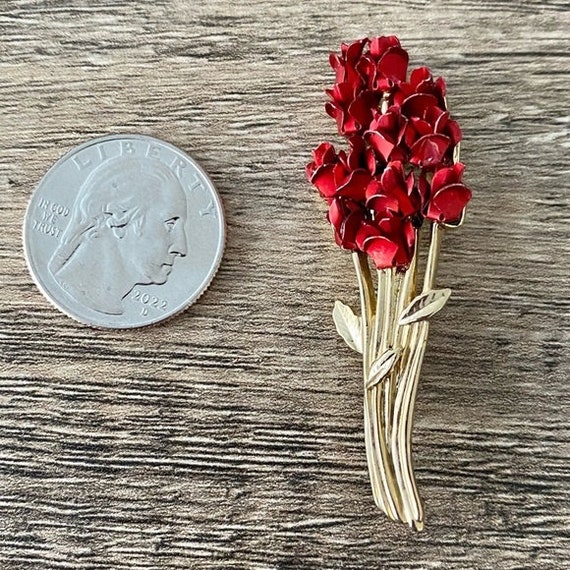 Vintage Brooch Pin Dozen Roses - image 3