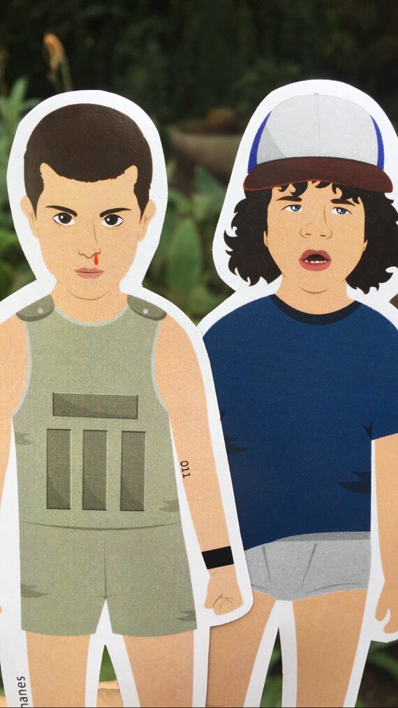 2x1 DUSTIN and ELEVEN Inspired Fridge Magnets Paper Doll | Etsy