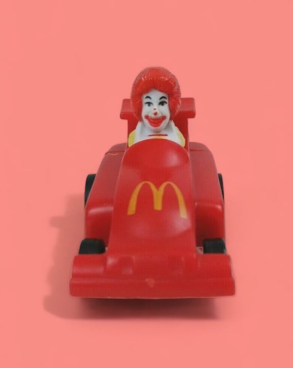 Mcdonalds Ronald Mcdonald in Race Car Original Gang Retro Vintage