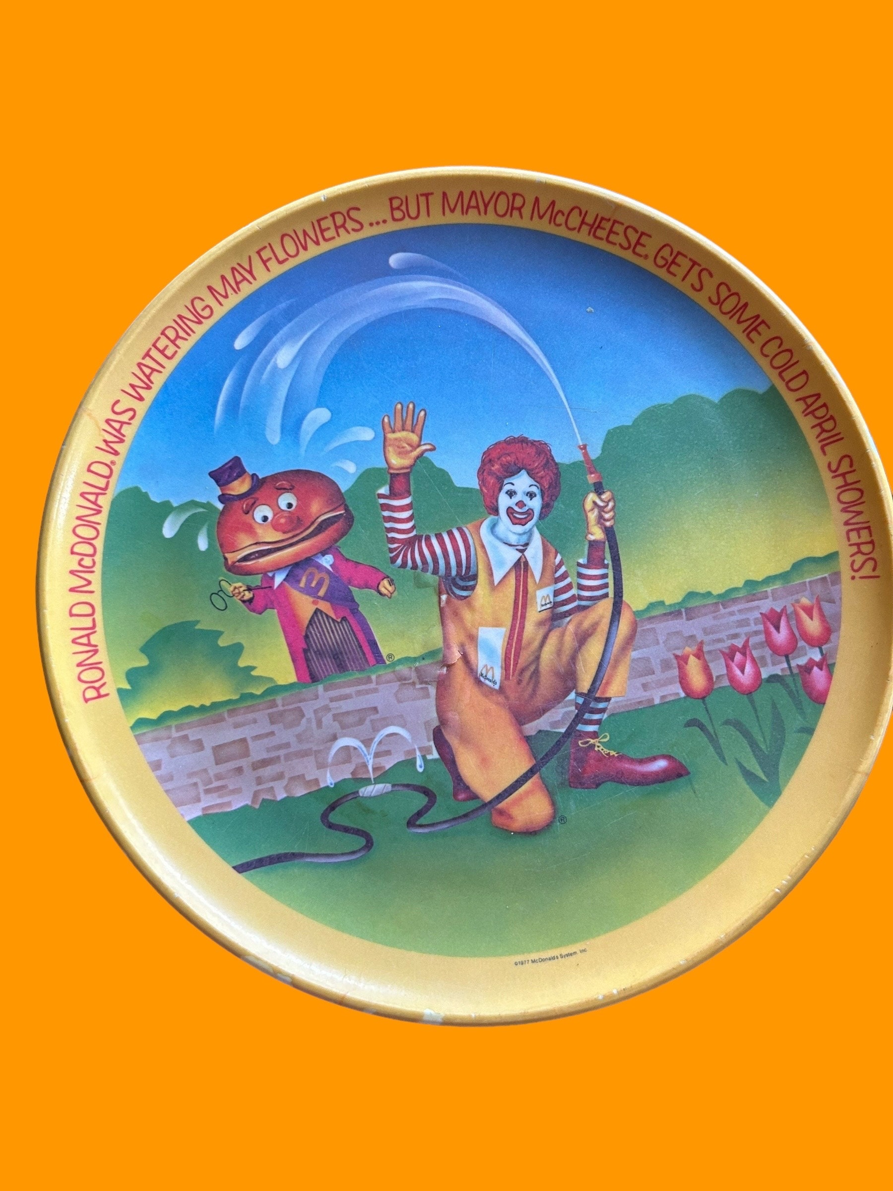 Vintage 1977 Mcdonalds 10” Plate Ronald Mcdonald Mayor Mccheese