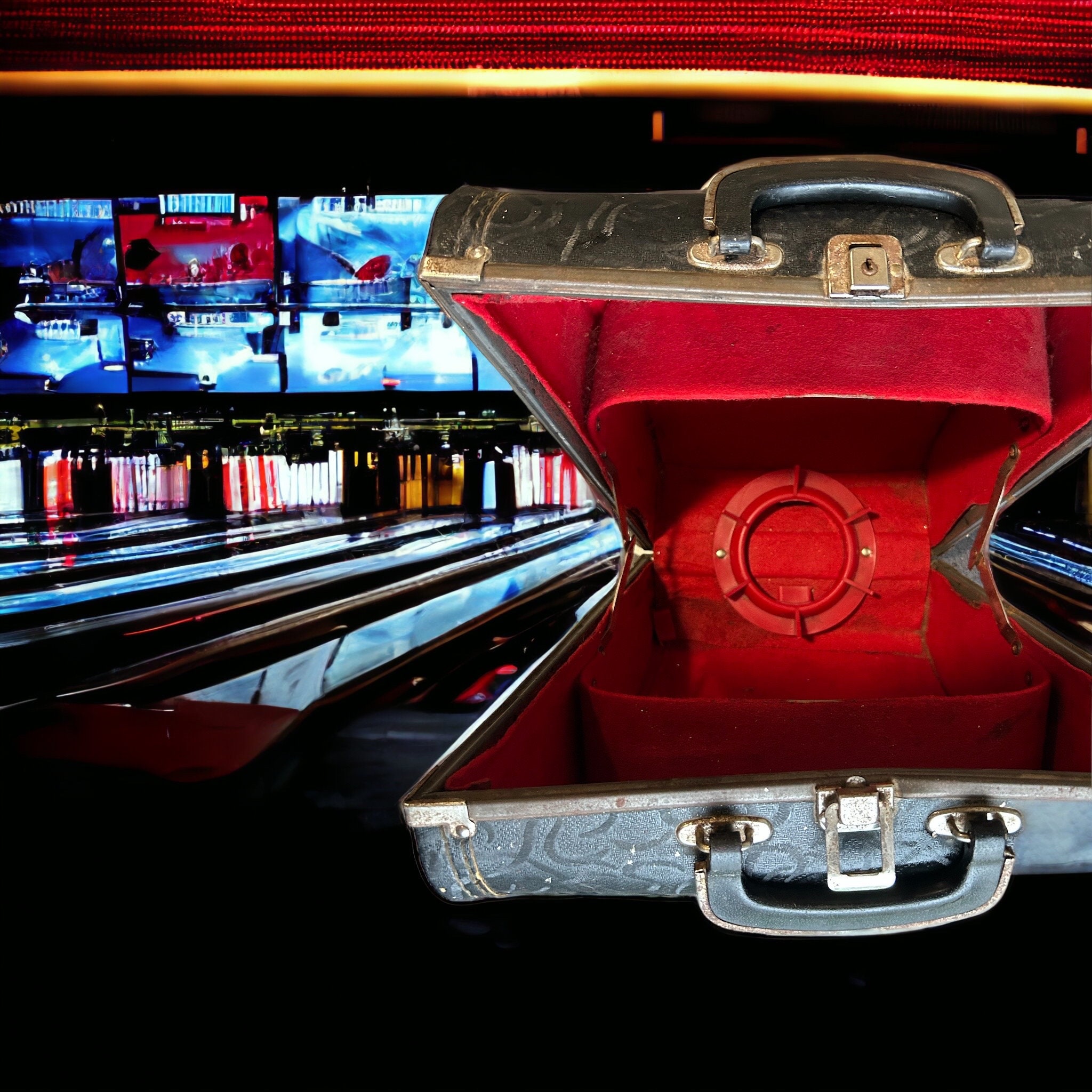 Vintage MCM Hardshell Bowling Ball Case Etsy