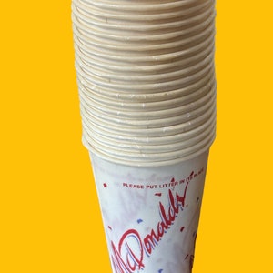 Vintage 1980s McDonalds Vintage Lot X 20 Wax Paper Cups made in Canada