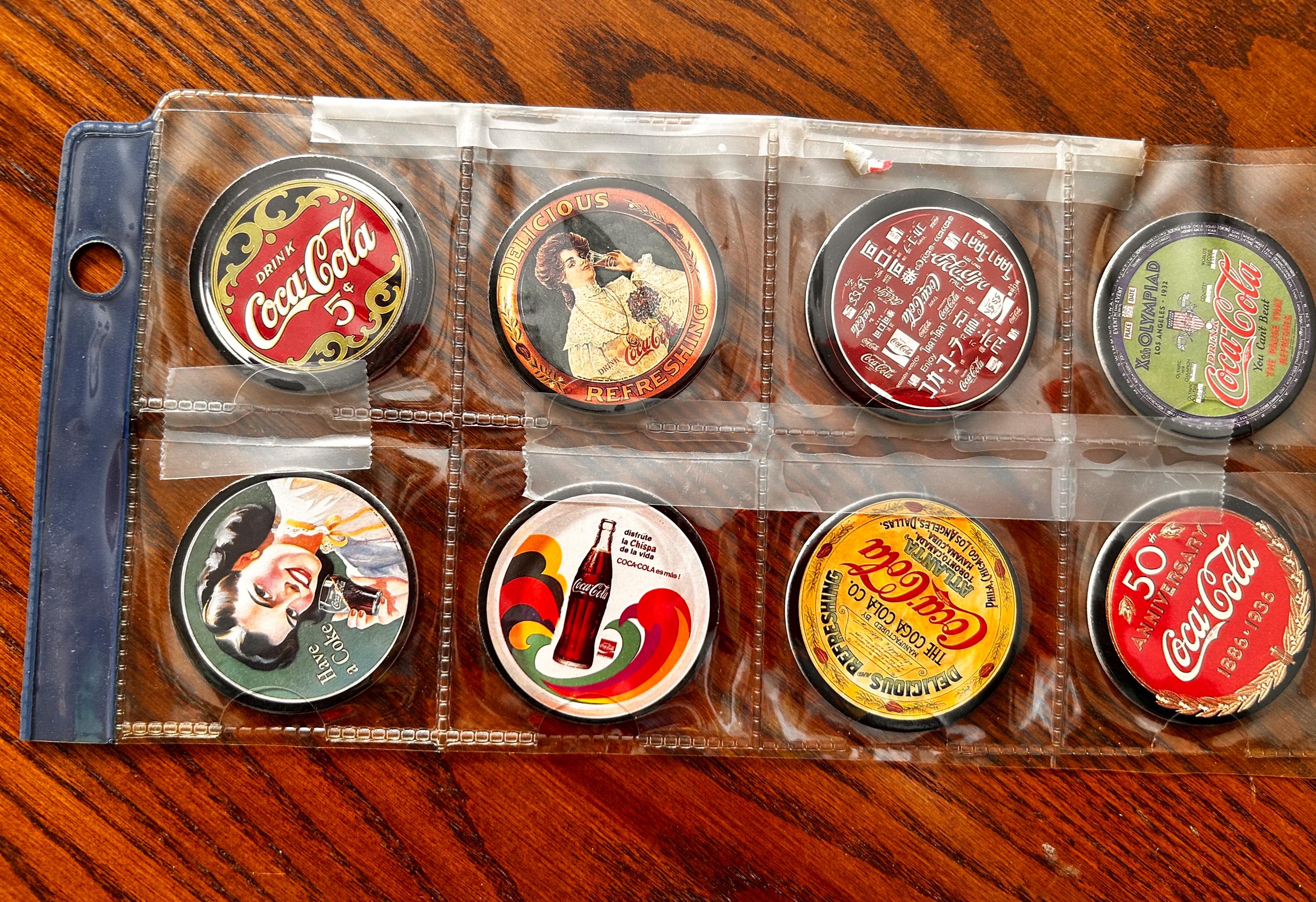 1990s Coca-cola Collectible, Coke Cap, Series 1 Complete Set of 8