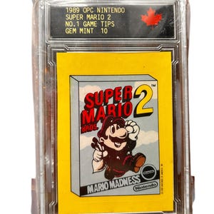 1989 Topps Nintendo Game Tip Sticker 1989 Nintendo Sticker Karte: Super Mario Bros 2 Rubbelkarten Gem Mint 10 Selten!