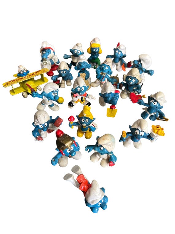 Vintage Smurf Toy PVC Figurine Schleich Peyo Lot of 20 Assorted