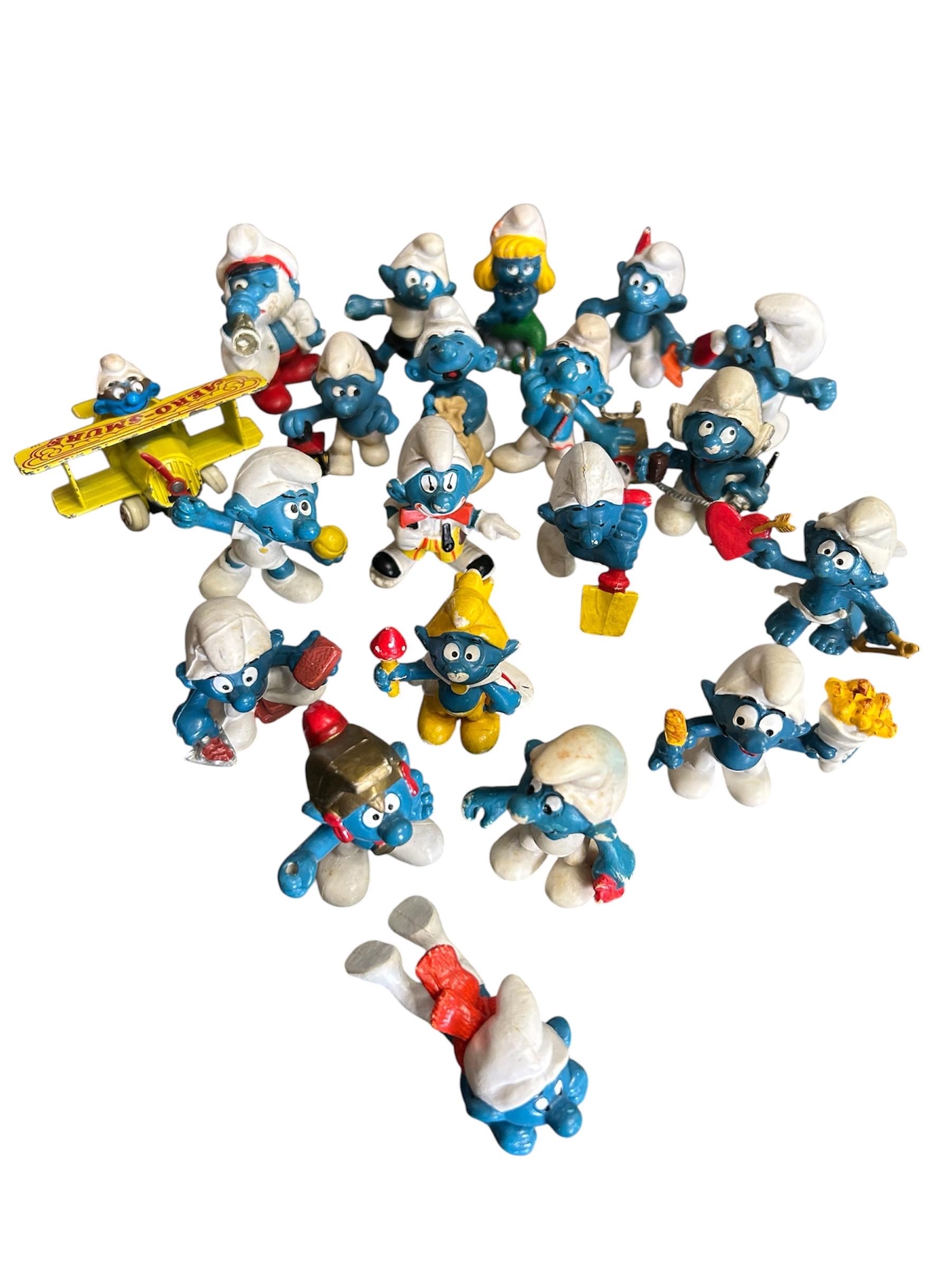 【THE SMURFS 】vintage スマーフ フィギュア 14体セット Vintage Smurf Toy PVC Figurine Schleich Peyo Lot of 20 Assorted