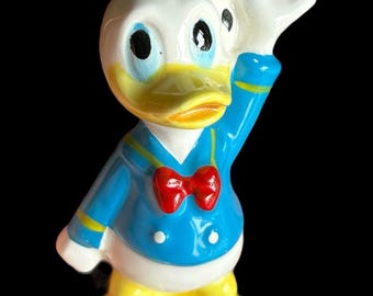 Figura de porcelana vintage de mediados de siglo de Walt Disney Productions, Japón, del Pato Donald