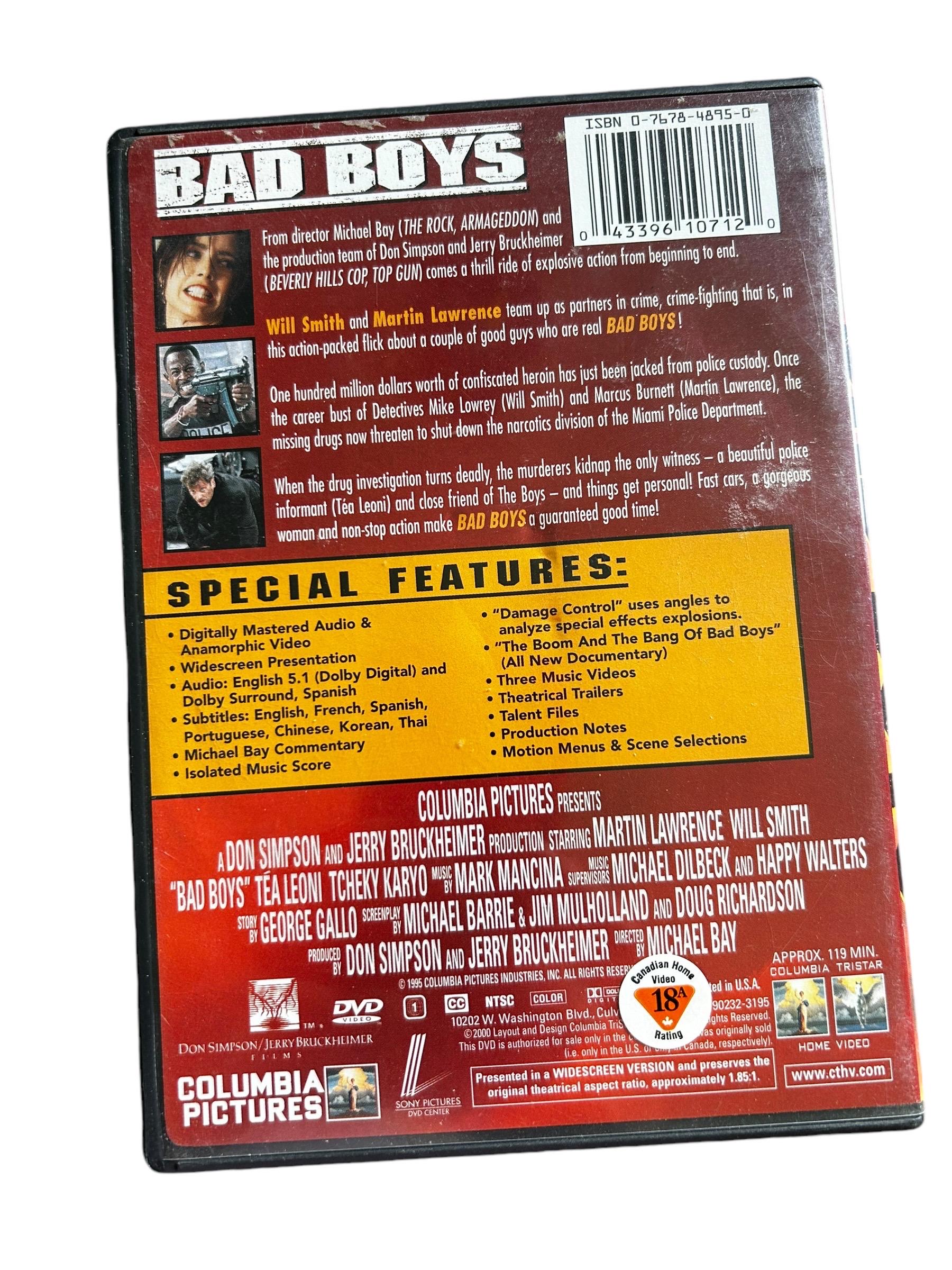 Bad Boys: Special Edition DVD 1995 Widescreen Will Smith Martin