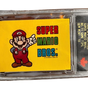 1989 Topps 1989 - Top Secret Tips #11 Nintendo Sticker Karte: Super Mario Bros Gem Mint 10 Selten!