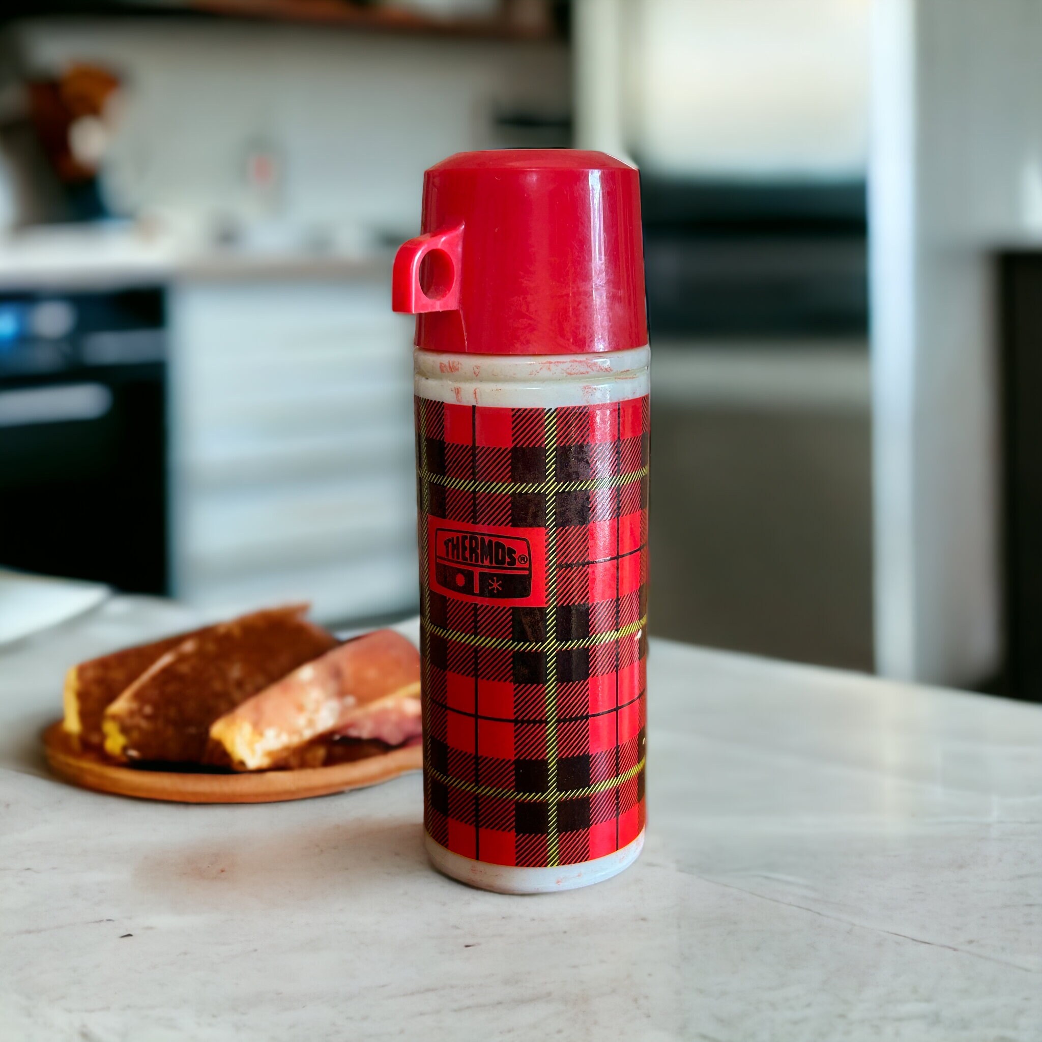 Avon red plaid thermos canister collectible for Sale in Eatonville