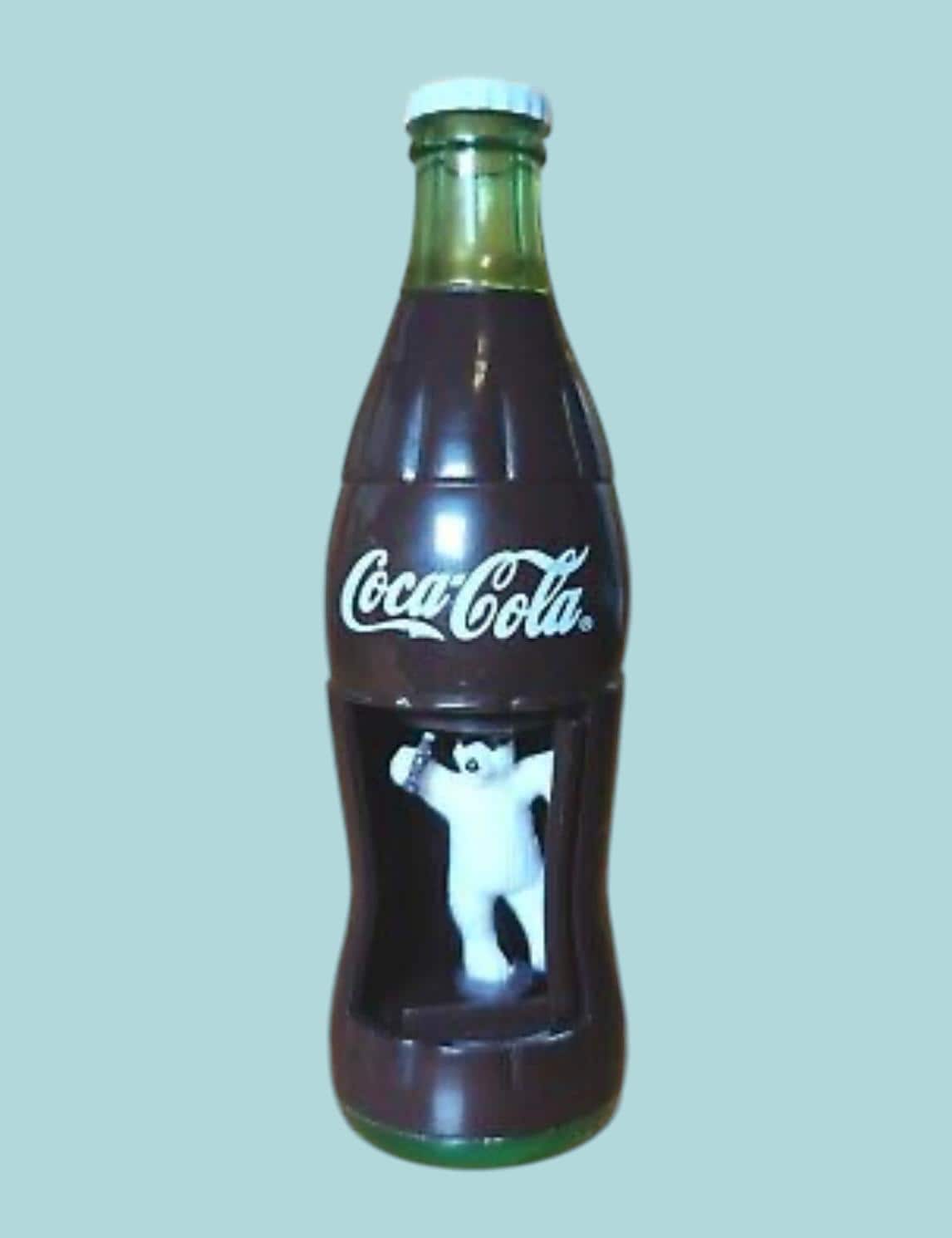 Coca Cola Burger King 1999 Wind up Coke Bottle With Spinning Polar