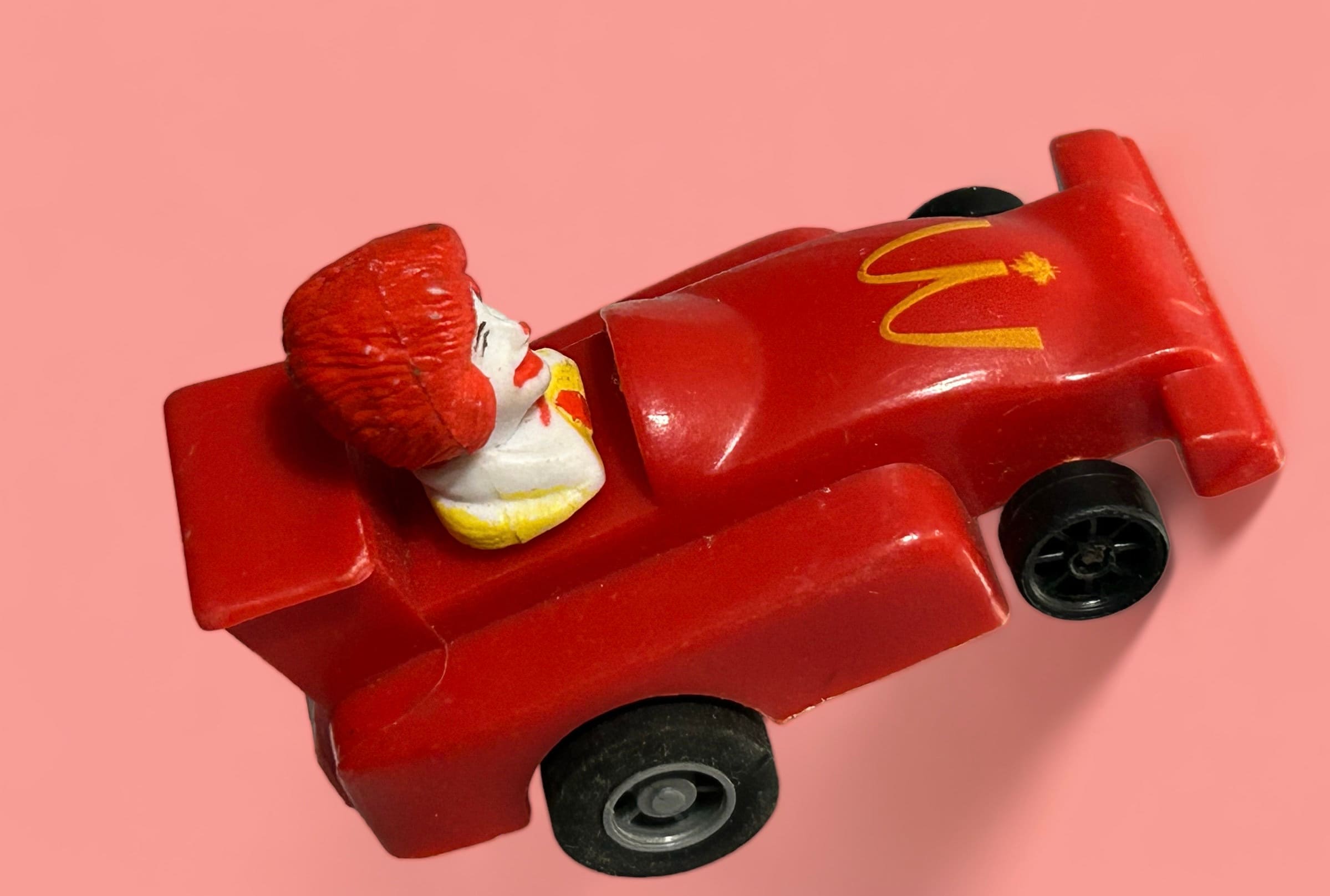 Mcdonalds Ronald Mcdonald in Race Car Original Gang Retro Vintage