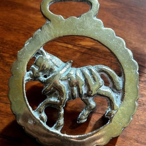 Vintage Horse Medallion Harness Horse Brass Ornament Antique