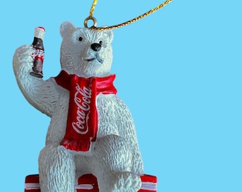 Offical Coke Product, Polar Bear on Ice Ornament (cc1124) Coca-Cola