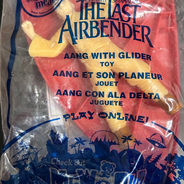 Vintage McDonald's 2010 Avatar The Last Airbender Aang Glider Toy #1 New