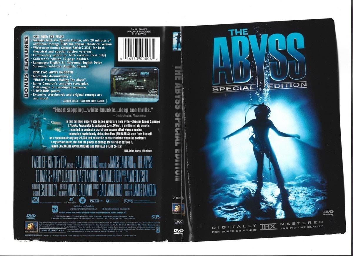The Abyss (1989/1993) DVD 2000, 2 Disc Set Special Edition James