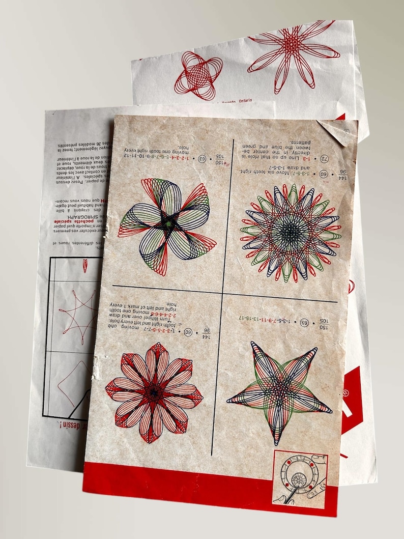 Using Spirograph Vintage 1967 KENNER SPIROGRAPH With Original Box Manual - Etsy