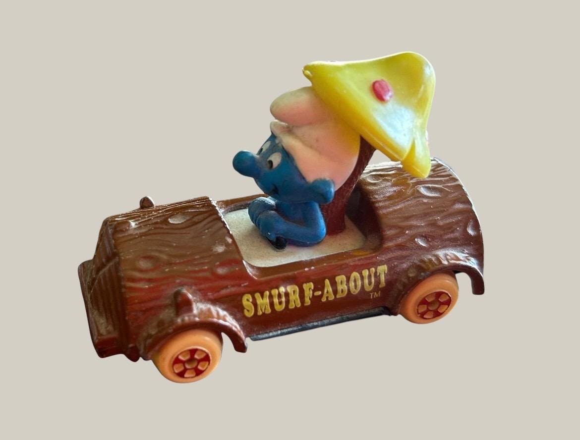 Voiture Schtroumpf Die-cast 1983 Avec Boîte - Orli Jouet - Figurine Rare